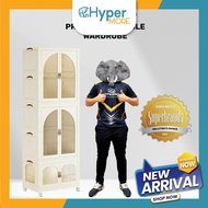 HYPERMORE Wardrobe Clothes Cabinet Storage Multipurpose Folding Stackable With Wheel Almari Baju Plastik Kukuh 衣橱