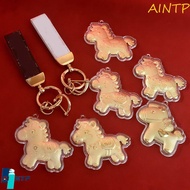 AINTP Golden Horse Accessories, Year of Horse Cute Gold Pony Keychain Accessories, Creative Creative