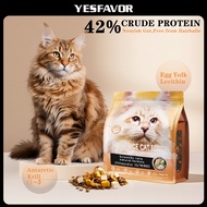 YESFAVOR Cat Food, 1.5kg, contains booster ingredients, including chicken, liver pellets, egg yolks,