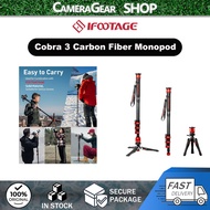 IFOOTAGE Cobra 3 Carbon Fiber Monopod with Pedal  Lightweight for Travel/Outdooe/Professional Video