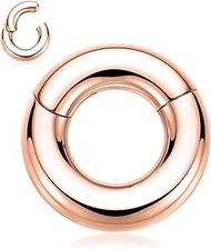 Helix Rook Conch Lobe Earrings Septum Hoop Rose Gold 12mm 316L Surgical Steel 0G Cartilage Tragus Da