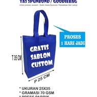 TAS SPUNBOND tali SABLON custom 25X35X8/ Tas Goodie Bag custom / TAS