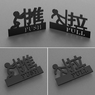 Signage Customization |High-End Glass Door Sliding Prompt Sign Three-Dimensional Hollow Sliding Door