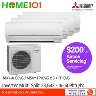 (PRE-ORDER) Mitsubishi StarMex Multi-Split AirCon MXY-4H33VG/MSXY-FP10VG x 3 + FP13VG