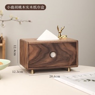 KY/🏅Miaopole Black Walnut Ashtray Light Luxury Walnut Ashtray Home Living Room Office with Lid Ashtray Sense Anti-Flying