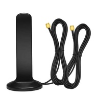 2X2 MIMO 4G LTE 5G Antenna 12dBi Dual SMA Male / TS9 / CRC9 Connectors Magnetic Base 600-6000MHz Omn