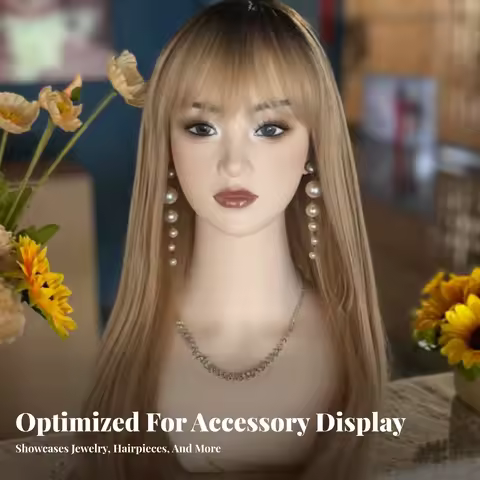 Female Mannequin Head with Shoulders Realistic Mannequin Head with Shoulders Professional Lightweigh