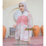 Atasan Batik Wanita Kancing Depan Blouse Batik Lengan Panjang Blouse