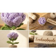 1-piece Crochet Rose Pot – Decorative Handmade Wool Flower & Meaningful Gift