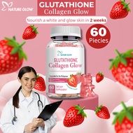 Nature Glow Glutathione Collagen Glow Gummies Anti-Aging Whitening Skin Collagen Vitamins Gummies