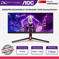 AOC AGON PRO AG344UXM 34" IPS MiniLED 170HZ Gaming Monitor - USB-C 3.2 (DP Alt, 90W), Speaker