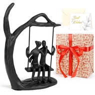 Kresecioo Anniversary Wedding Gift, Couple/She, Romantic Couple Statue, Black Metal Portrait, Iron S