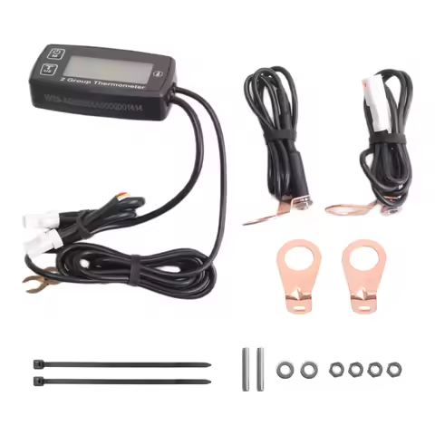 Classic-Dual Channel LCD Thermometer Engine Temp Gauge Meter Digital Display RL-TS002 Sensor For Mot