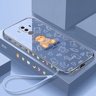 Huawei mate 10 case huawei mate10 pro case huawei mate 20 case huawei mate 20 pro case huawei mate 20x case teddy bear plating soft case anti slip and dirt resistant with lanyard