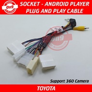 Toyota Hilux Revo 2016 Vios 2019 Socket Android Player Plug and Play With Camera In Support 360 Camera Toyota