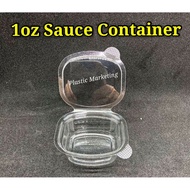 1oz Plastic Container with Lids 100pcs± /BX245/GT1oz/ Sauce Container 100pcs+- / Bekas Sos Plastik 1
