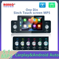 REAKOAUTO 1 Din Car Stereo Radio 5.1'' Touch Screen Carplay  Universal Car Multimedia Player with Bl