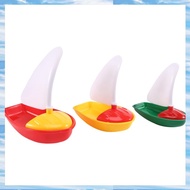 3Pcs Bath Boat Toy Plastic Sailboats Toys Bathtub Sailing Boat (Multicolor Small+Middle+Large Size)