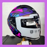 Spyder Fuel gd 3941m flash pink lens half face dual visor helmet matte finish