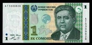 【麟雅堂】塔吉克（Tajikistan）1999年１-Somoni，全新