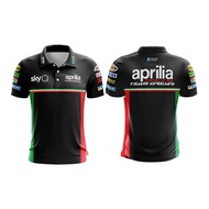 Aprilia Racing Sport Racing Tshirt Jersey Microfiber Round Neck T-shirt