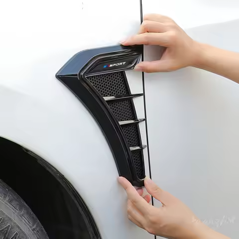 2PCS Car Side Leafboard Sticker Flank Fender Modified For BMW M Emblem E46 E36 E34 F10 E90F30 E60 F3