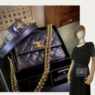 Chanel Vintage 15cm Caviar Diamond Quilted Mini Square Belt Bag (With Belt) 香奈兒魚子醬菱格紋迷你小方胖腰包（附原裝腰帶）