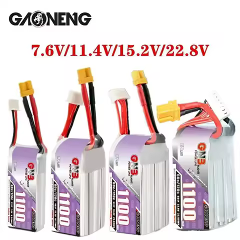 GAONENG GNB Light Weight 1100mAh 60C HV 2S 7.6V 3S 11.4V 4S 15.2V 6S 22.8V Lipo Battery For FPV Dron