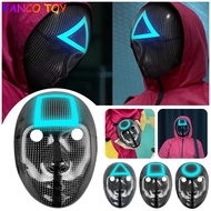 Sbaju Boss Squind Game Hacker Face Mask Luminous Round Six Glowing Man Mask Cosplay Masquerade Props