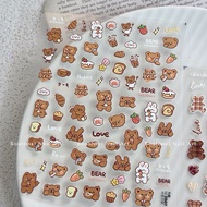 (5D -1750)5D embossed silk nail Sticker cartoon bear nail Decoration nail Sticker - Rosa 6868