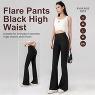 Flare Yoga Slimming Pants Black / Women Stretchable Flared Pants
