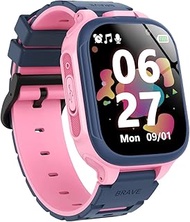 Kids Game Smart Watch for Boys Girls with 14 Puzzle Games Music Player Dual Camera (Pink)