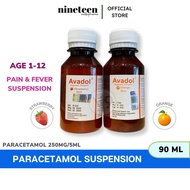 Avadol Suspension 250mg/5ml Syrup Paracetamol (Strawberry/Orange)