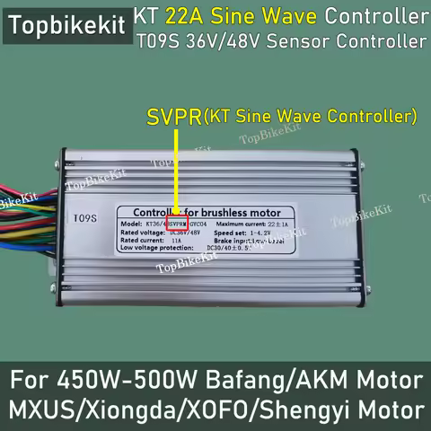 C T09S Ebike KT Controller 500W 22A for AKM Bafang 36V 48V 500W Motor 9 Mosfet Sine Wave Controller 