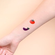 刺青紋身貼紙 - 番茄 茄子 蔬菜 Surprise Tattoos 2入