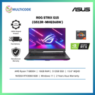 Asus Gaming Laptop ROG Strix G15 G513R-MHQ368W 15.6'' WQHD 165Hz ( Ryzen 7 6800H, 16GB, 512GB SSD, RTX3060 6GB, W11 )