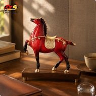 [LAHOMIA] Horse Statue New Chinese Horse Desktop Statue Luxury Look Home Blue