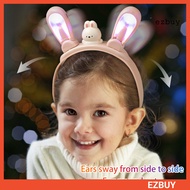 [ezbuy] Bunny Ear Headband with Color-Changing Lights Rechargeable Movable Swinging Ears Hairband fo