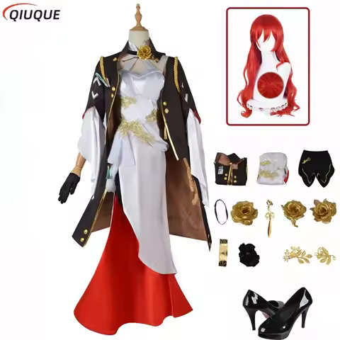 Himeko Cosplay Costume with Headwear Earrings Game Honkai Star Rail Cosplay Wig Himeko Shoes Women D