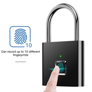 Lock Fingerprint Smart Padlock Quick Unlock Keyless USB Rechargeable Door USB Keyless Fingerprint lock For Luggage Case