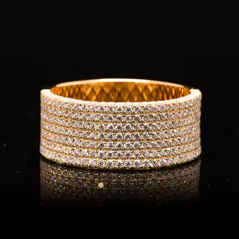 Ring Lab Grown Diamond 14k Yellow Gold DEF Color Round Cut Lab Grown Diamond Engagement Wedding Band