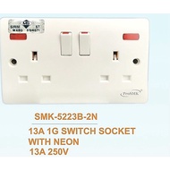 ProSMK 2G 13A SWITCH SOCKET (NEON)*BAKELITE