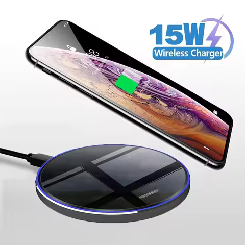 Induction Fast Charging Pad 15W Magnetic Wireless Charger Pad For iPhone Xiaomi Realme Huawei Mobile