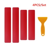 4pcs Stiker Pelindung Mobil Carbon Fiber Car Door Sill Strip Stickers Scuff Pedal Protect Cover Anti