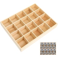 Ciieeo 20 Wooden Sock Organizer Wood Drawer Organizer Wooden Storage Divider Box for Home Craft Sock