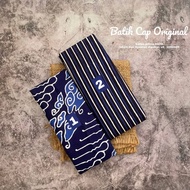 Kain Batik Cap Handmade Liris Awan Megamendung - Lurik - Serian Navy - Batik Cap Pekalongan Ori Mura
