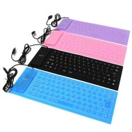 READY STOCK  Flexible 85 key Computer Keyboard Silicone Mute Soft USB Wired Portable Mini Laptop Pc 