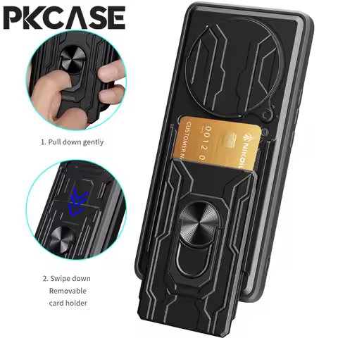 PKCASE Card Slot Case For Honor 400 200 Smart X9a X9b X9c X8b X7b X50 X60 Holder Cover For Magic 5 P