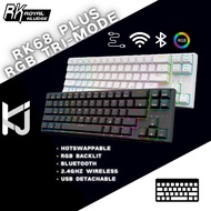Ready Stock🔥Royal Kludge RK68Plus/RK68 RGB Hotswappable Mechanical Keyboard 65% Bluetooth Keyboard wireless