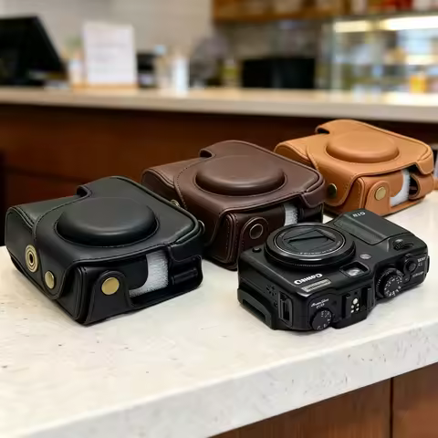 PU Leather Camera Bag Case For Canon Powershot G10 G11 G12 Body Cover WIth Strap